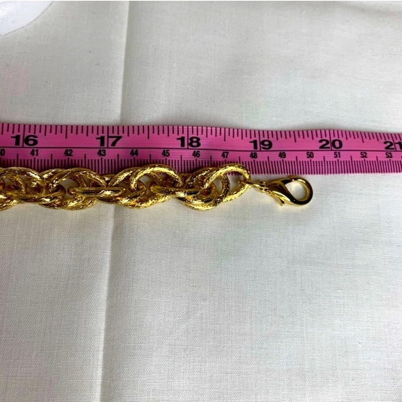 Gold Tone Chunky Necklace - Picture 2 of 7